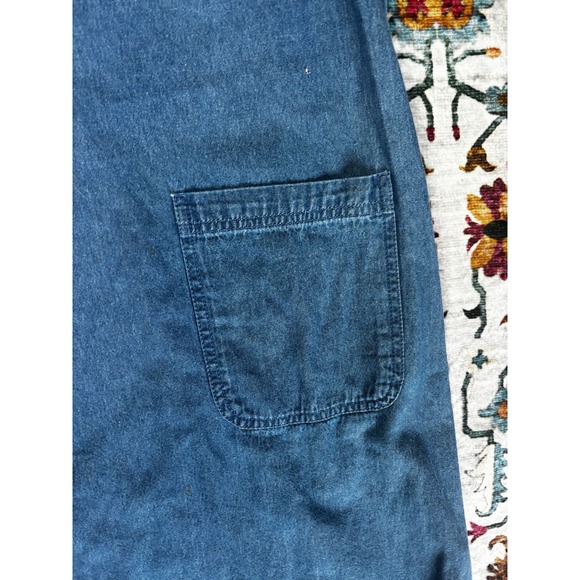 🌸Blair Blue Jean Shift Dress Women XL Floral Embroidered Denim Pockets Cottage - Picture 5 of 9